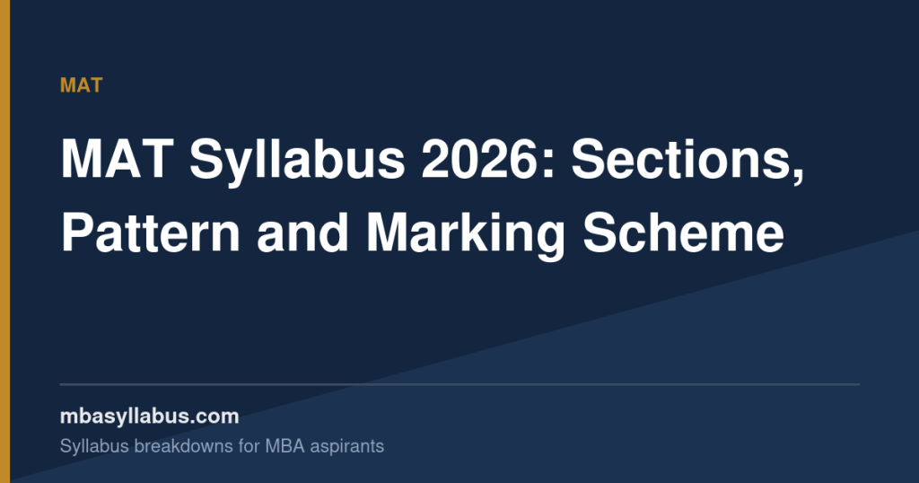 MAT Exam Syllabus — Section-wise Breakdown & Study Plan