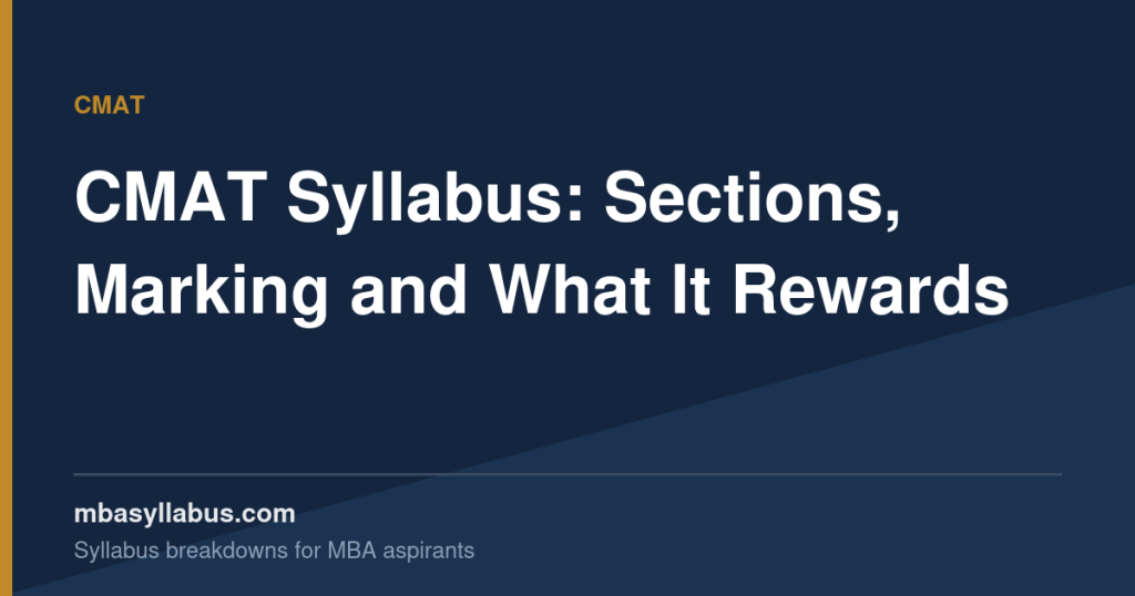 CMAT Exam Syllabus — Section-wise Breakdown & Study Plan